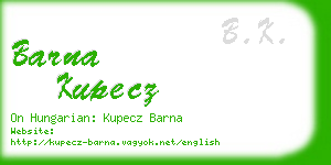 barna kupecz business card